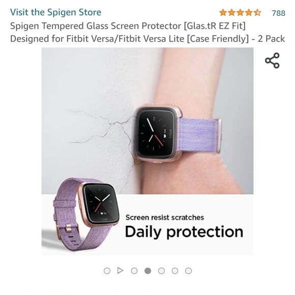 Spigen 2 pack fitbit versa glass screen protector - Picture 4 of 15